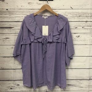 RETHM lilac lavender ruffle collar blouse VARIOUS SIZES CHECK‎ *BIO READ*
